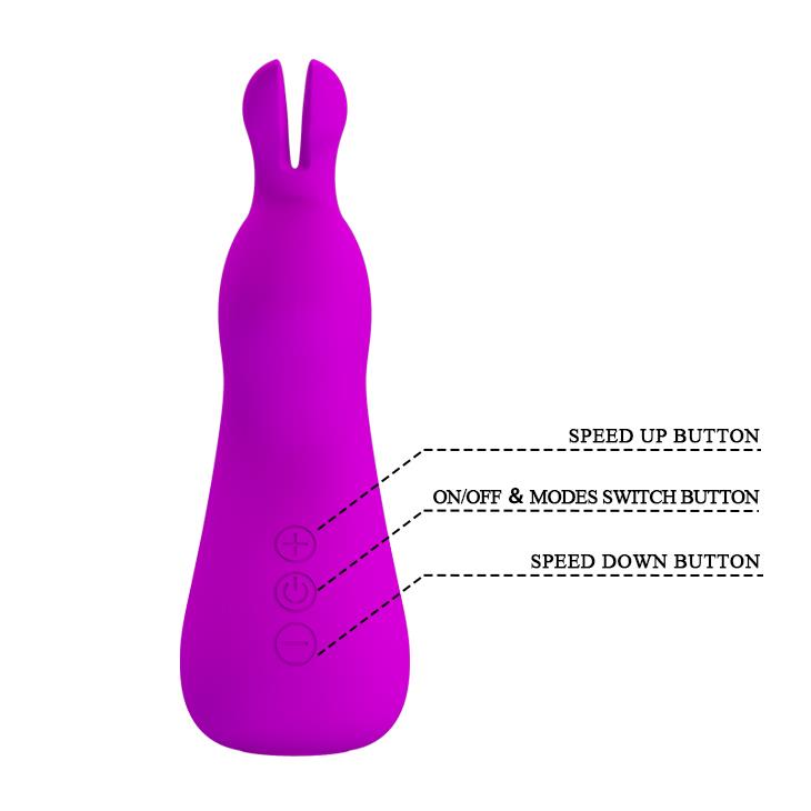 Vibrator Pretty Love Nakki din silicon cu model iepuraș, violet, USB