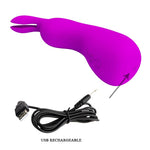 Vibrator Pretty Love Nakki din silicon cu model iepuraș, violet, USB