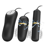 Gloanțe vibratoare duble Pretty Love cu electrostimulare, negre