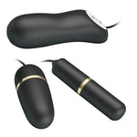 Gloanțe vibratoare duble Pretty Love cu electrostimulare, negre
