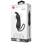 Vibrator USB Pretty Love Rosalie din silicon negru, cu aspect de iepuraș