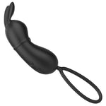 Vibrator USB Pretty Love Rosalie din silicon negru, cu aspect de iepuraș