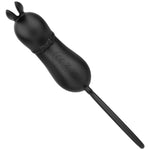 Vibrator USB Pretty Love Rosalie din silicon negru, cu aspect de iepuraș