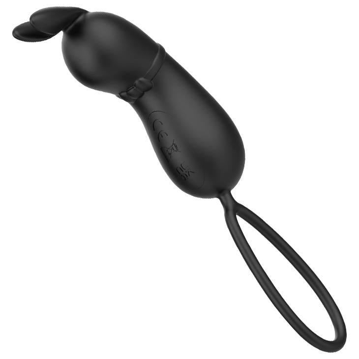 Vibrator USB Pretty Love Rosalie din silicon negru, cu aspect de iepuraș