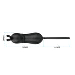 Vibrator USB Pretty Love Rosalie din silicon negru, cu aspect de iepuraș