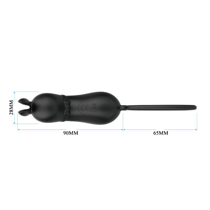 Vibrator USB Pretty Love Rosalie din silicon negru, cu aspect de iepuraș