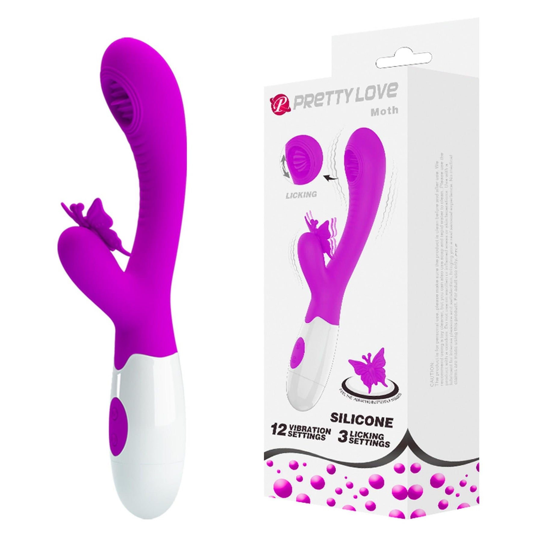 Vibrator Pretty Love Moth Butterfly cu 12 vibrații și 3 moduri de linge