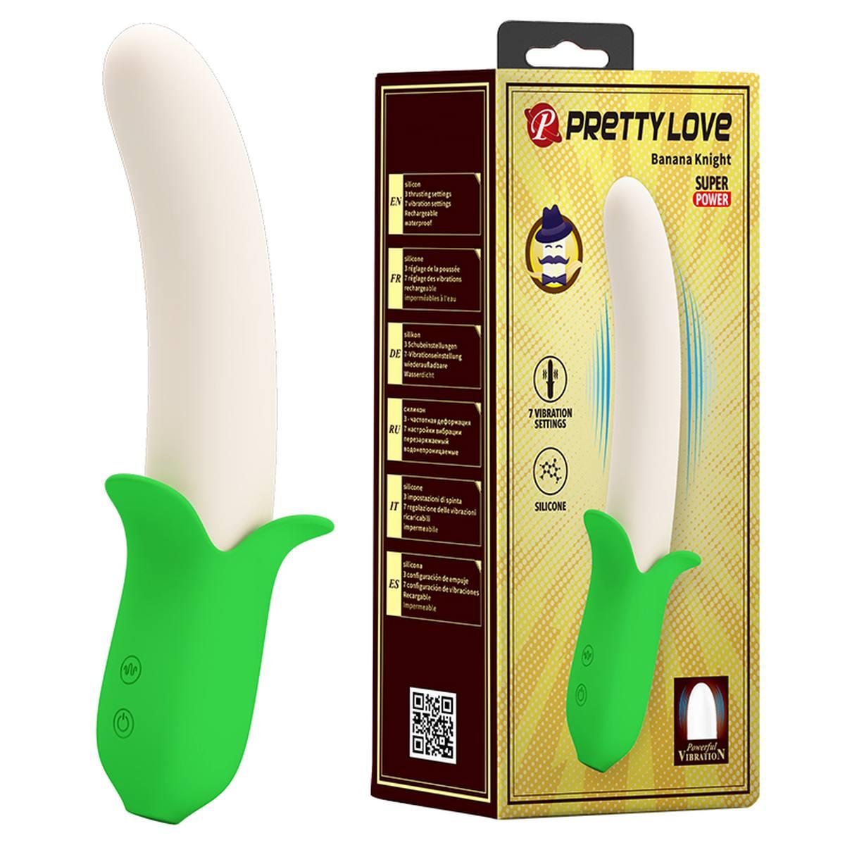 Vibrator USB pentru punctul G din silicon Pretty Love Banana Knight