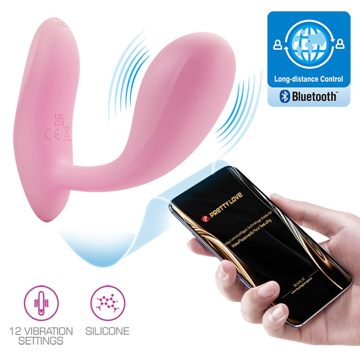 Vibrator Pretty Love Baird pentru punct G cu aplicație cu 12 funcții