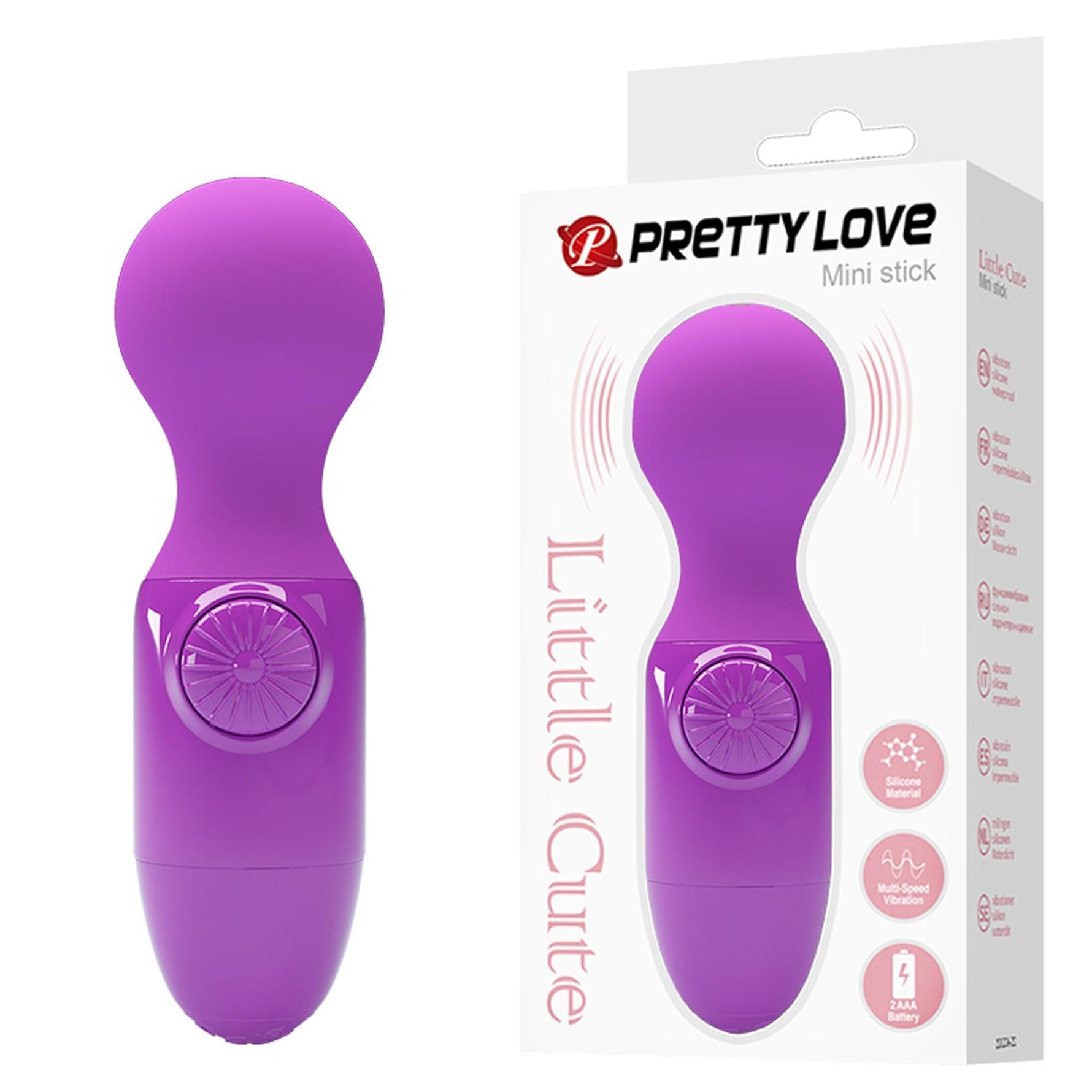 Vibrator Pretty Love Mini din silicon, violet, rezistent la apă, AAA