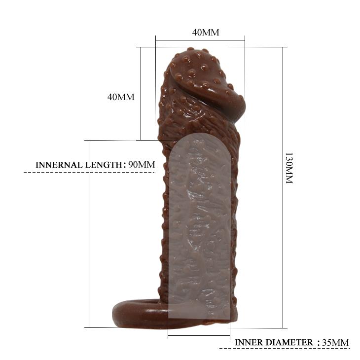 Extensor de penis Baile Brave Man cu curea pentru bile, maro deschis