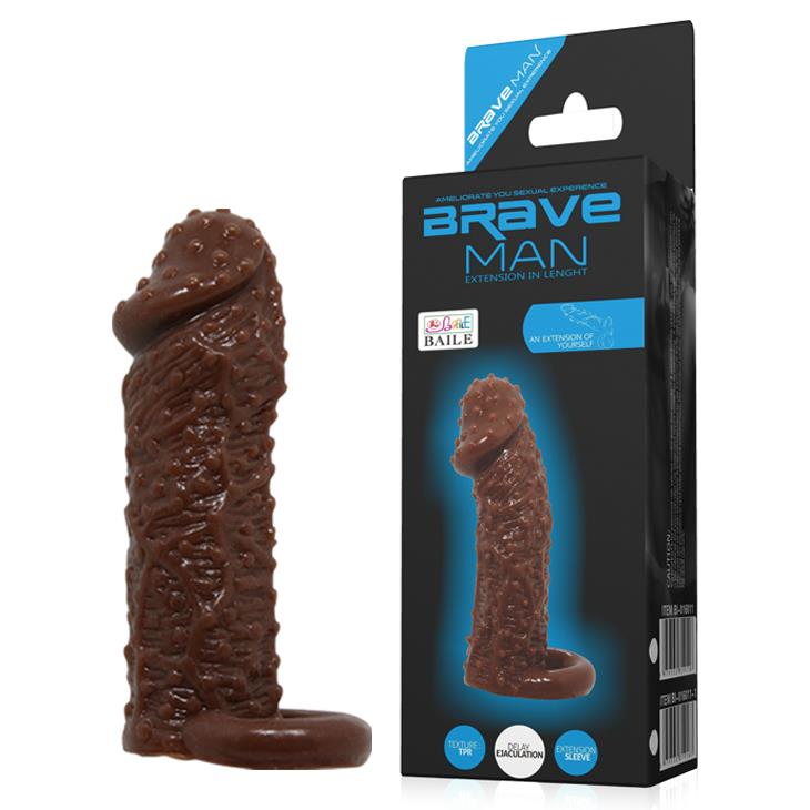 Extensor de penis Baile Brave Man cu curea pentru bile, maro deschis