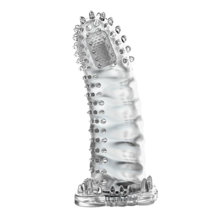 Extensie vibratoare cu gel transparent Baile Brave Man 18 cm