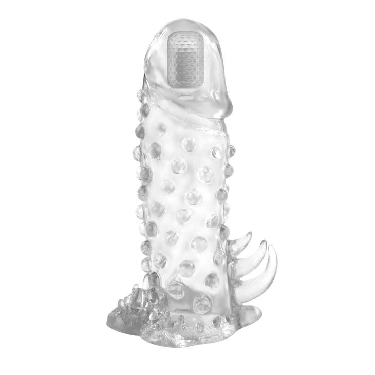 Extensie vibratoare din silicon Baile Brave Man 18 cm transparentă
