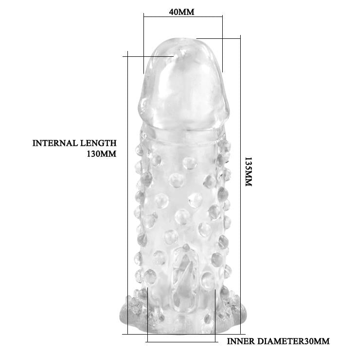 Extensie vibratoare din silicon Baile Brave Man 18 cm transparentă