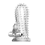Extensie vibratoare din silicon Baile Brave Man, transparentă, 14 cm