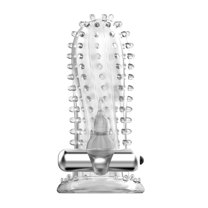 Extensie vibratoare din silicon Baile Brave Man, transparentă, 14 cm