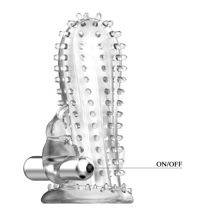 Extensie vibratoare din silicon Baile Brave Man, transparentă, 14 cm