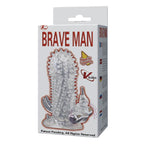 Extensie vibratoare din silicon Baile Brave Man, transparentă, 14 cm