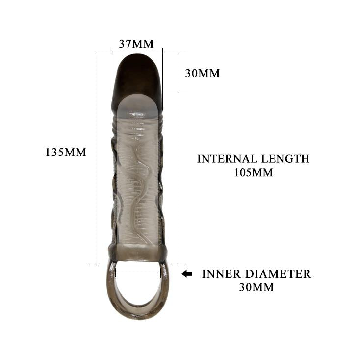 Pretty Love Brayden Extensor de penis transparent texturat