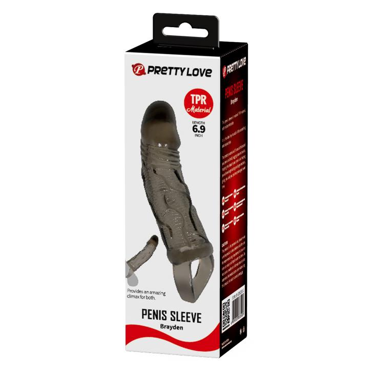 Pretty Love Brayden Extensor de penis transparent texturat