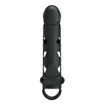 Manșon vibrant pentru penis Pretty Love cu curea, negru, 17 cm