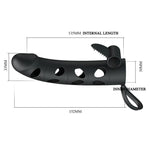 Manșon vibrant pentru penis Pretty Love cu curea, negru, 17 cm