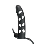 Manșon vibrant pentru penis Pretty Love cu curea, negru, 17 cm