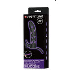 Manșon vibrant pentru penis Pretty Love cu curea, negru, 17 cm
