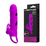 Pretty Love Extensor de penis vibrant violet cu curea pentru testicule