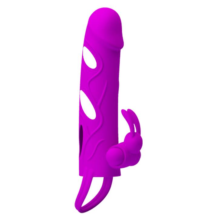 Pretty Love Extensor de penis vibrant violet cu curea pentru testicule