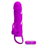 Pretty Love Extensor de penis vibrant violet cu curea pentru testicule