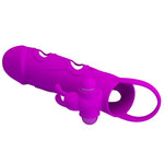 Pretty Love Extensor de penis vibrant violet cu curea pentru testicule