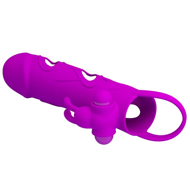 Pretty Love Extensor de penis vibrant violet cu curea pentru testicule