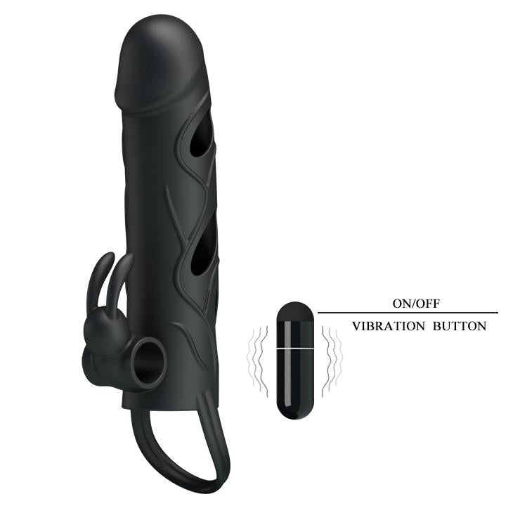 Manșon vibrant pentru penis Pretty Love cu curea pentru testicule