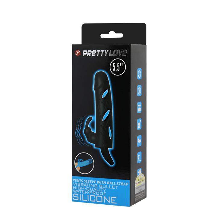 Manșon vibrant pentru penis Pretty Love cu curea pentru testicule