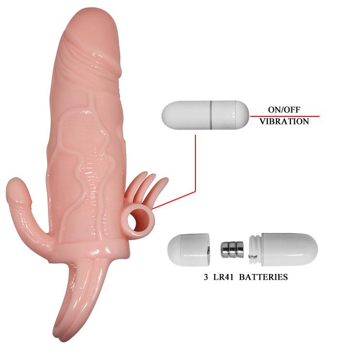 Extensie vibratoare Baile Brave Man Skin 17 cm
