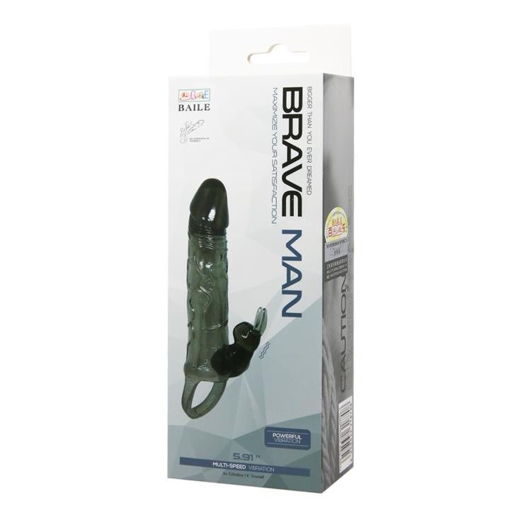Extensor vibrant pentru penis Baile Brave Man Smoke 15 cm
