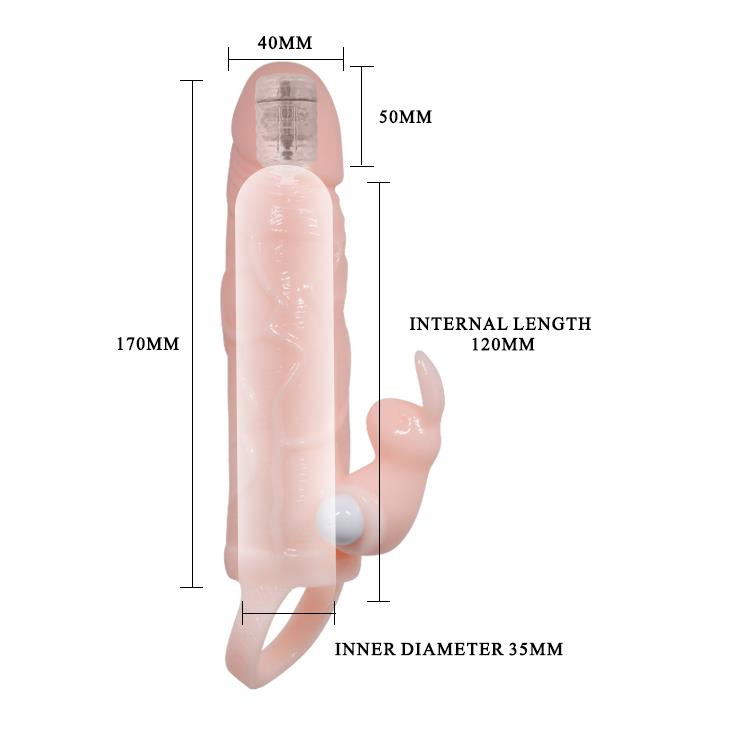 Extensie vibratoare multi-etapă Baile Brave Man Skin 15 cm
