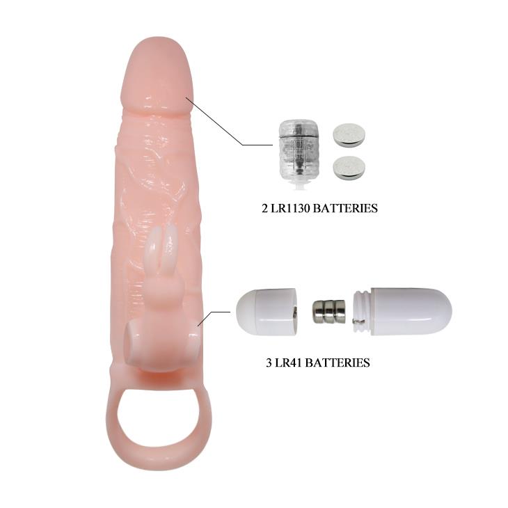 Extensie vibratoare multi-etapă Baile Brave Man Skin 15 cm
