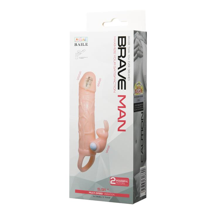 Extensie vibratoare multi-etapă Baile Brave Man Skin 15 cm