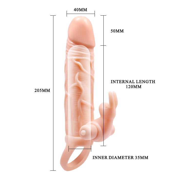 Extensie vibratoare Pretty Love Brave Man, culoarea pielii, 10 moduri