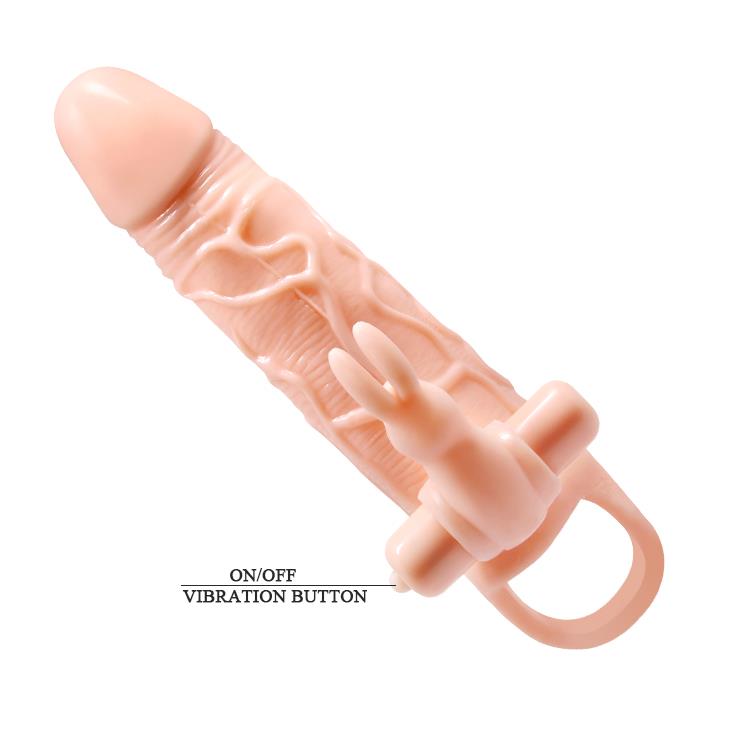 Extensie vibratoare Pretty Love Brave Man, culoarea pielii, 10 moduri