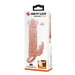 Extensie vibratoare Pretty Love Brave Man, culoarea pielii, 10 moduri