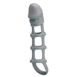 Pretty Love Extensor de penis din silicon gri cu curea pentru testicule