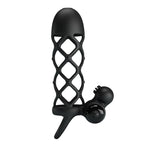 Pretty Love Extensor de penis vibrant, negru, silicon, 10 funcții