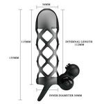 Pretty Love Extensor de penis vibrant, negru, silicon, 10 funcții