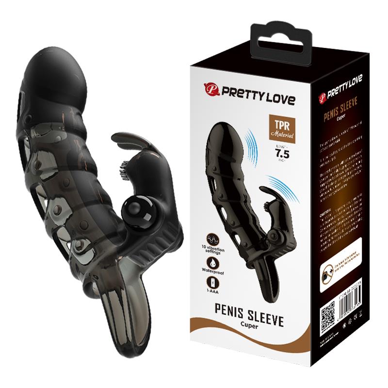 Pretty Love Extensor de penis vibrant cu 10 funcții