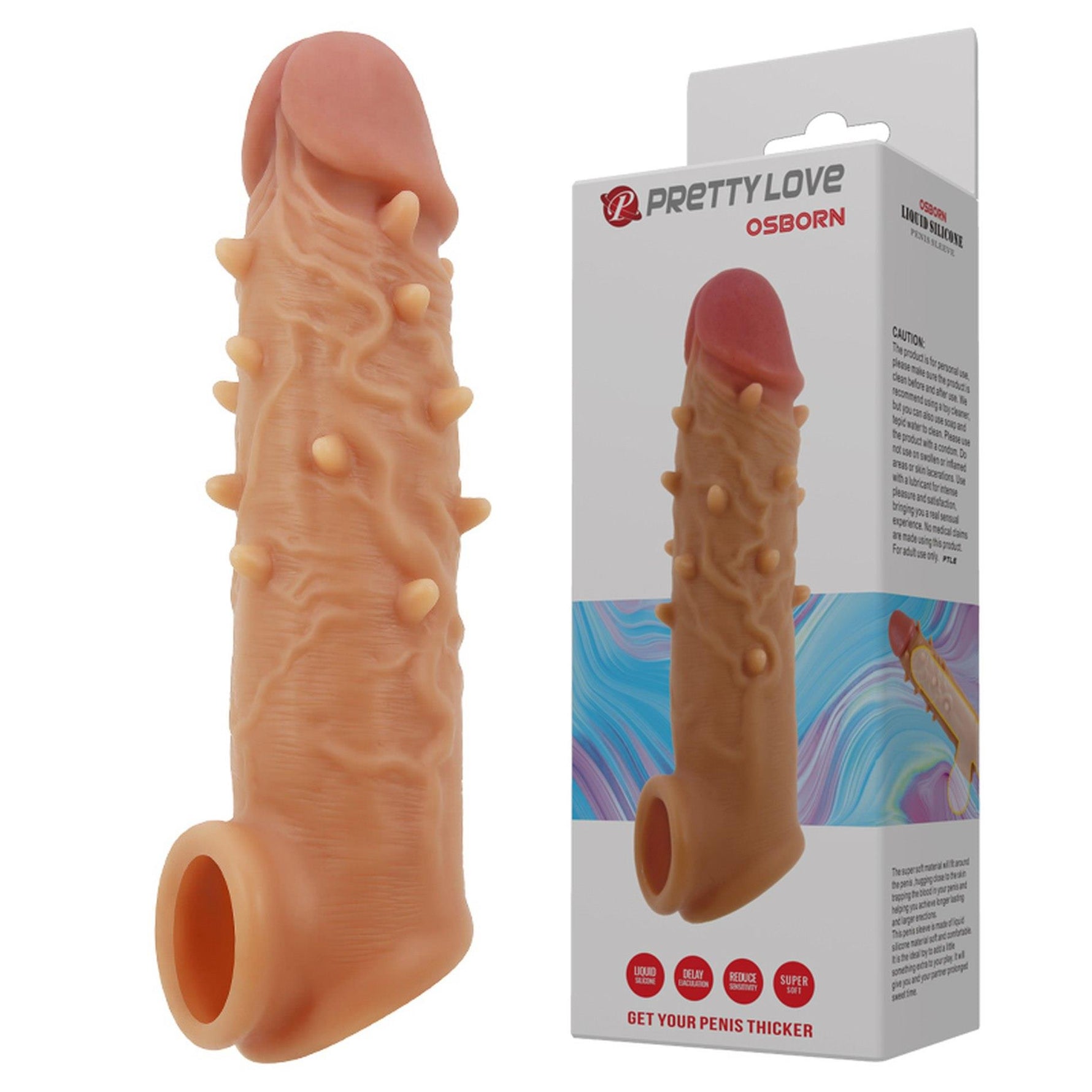 Pretty Love Osborn Extensor de penis realist din silicon