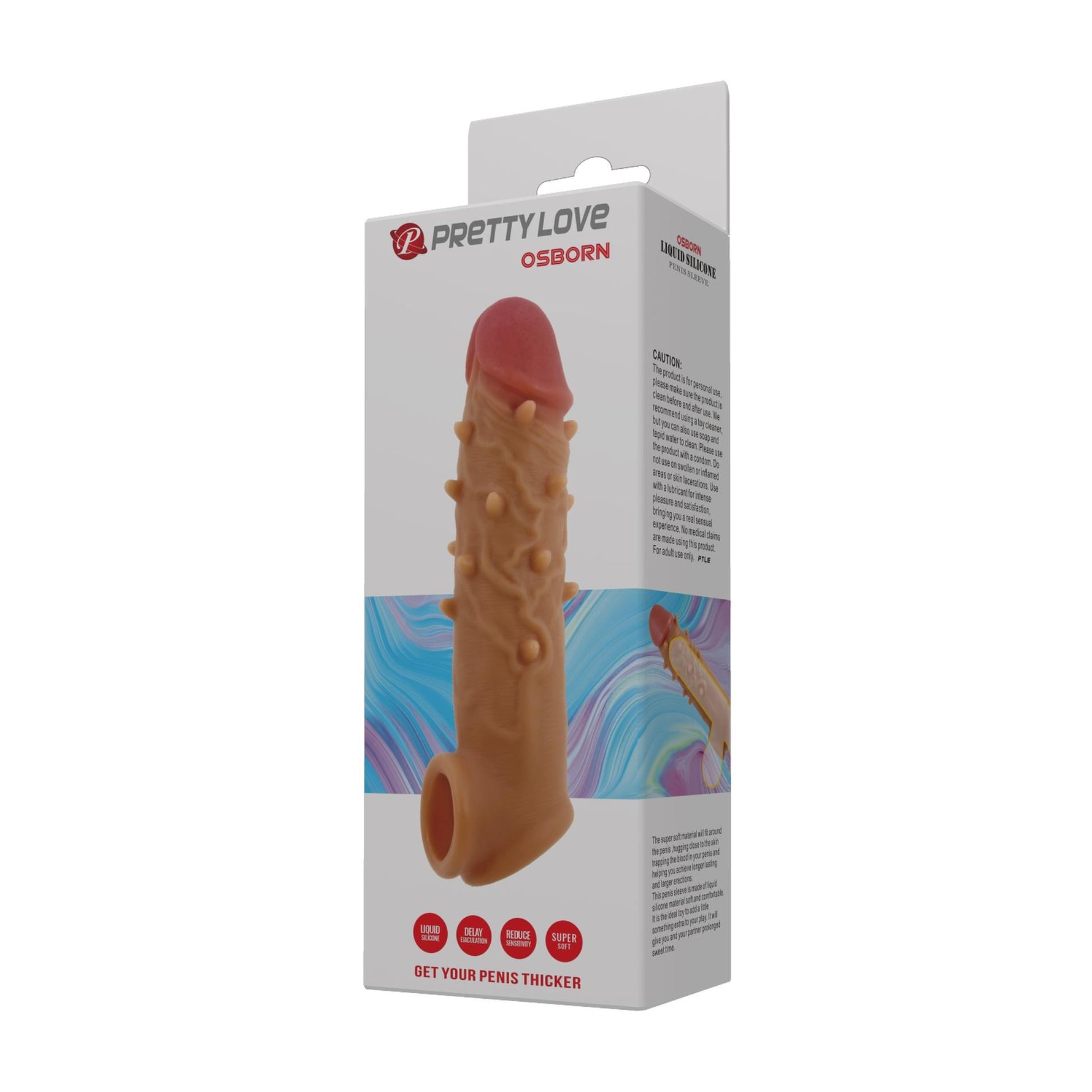 Pretty Love Osborn Extensor de penis realist din silicon